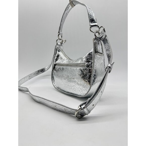 Macy's On 34th Dyanne textured small shoulder crossbody bag - Metallic silvermet - Picture 7 of 12